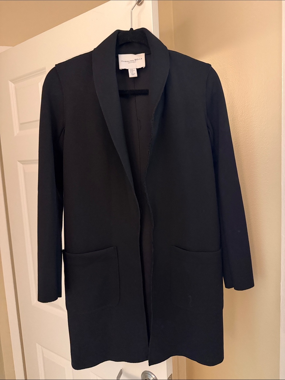 Carolina Belle Black Open-Front Coatigan